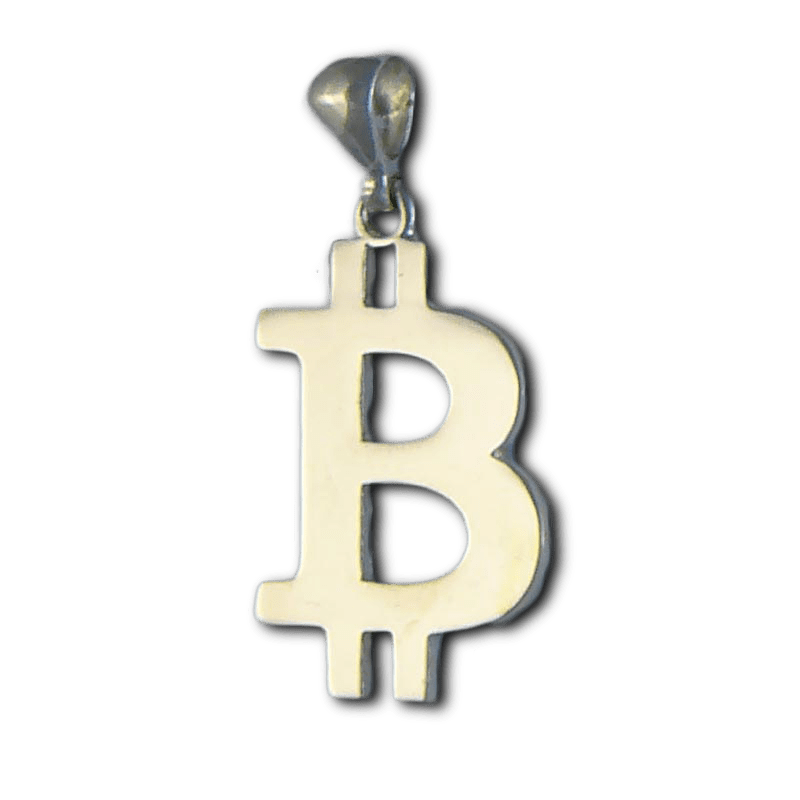 Large Sterling Silver Bitcoin "B" Pendant